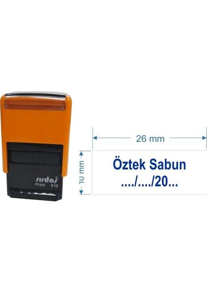 910 Kişiye Özel İsim Ve Ünvan Kaşesi Mavi Renk 26x10mm Ölçülerinde fiyatları