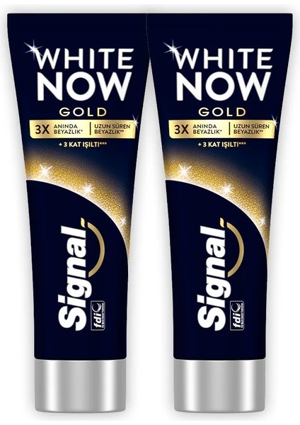 White Now Diş Macunu Gold 3 Kat Işıltı 75 ml X2 fiyatları