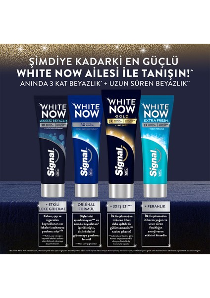 White Now Diş Macunu Gold 3 Kat Işıltı 75 ml X2