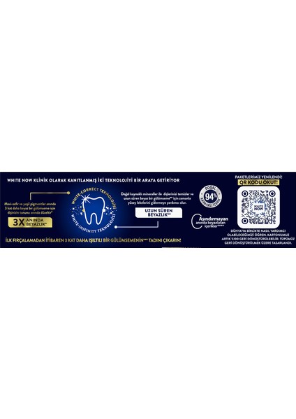 White Now Diş Macunu Gold 3 Kat Işıltı 75 ml X2