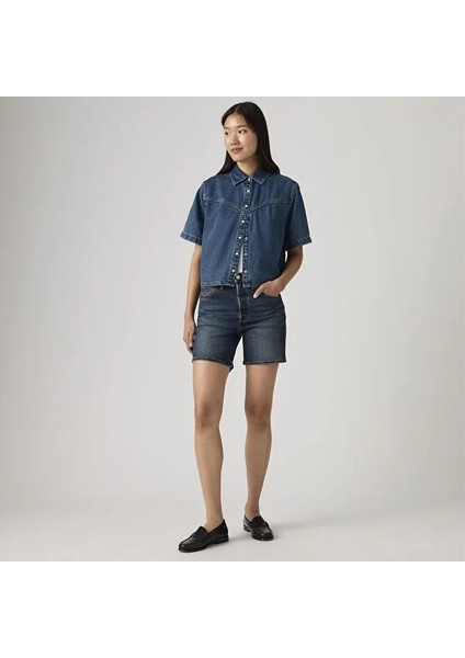 501® Mid Thigh Lightweight Kadın Jean Şort indirimleri
