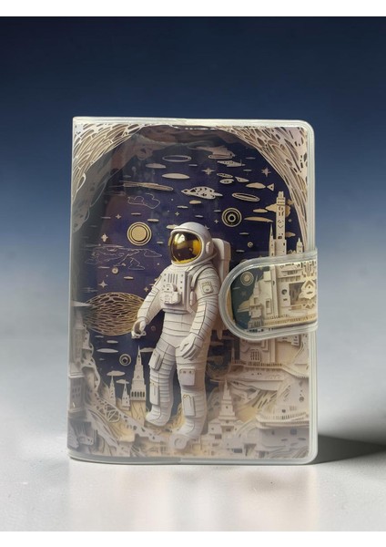 3D Görünümlü Astronot A7 Not Defteri , Çıt Çıtlı Cep Defteri - Sarı fiyatları