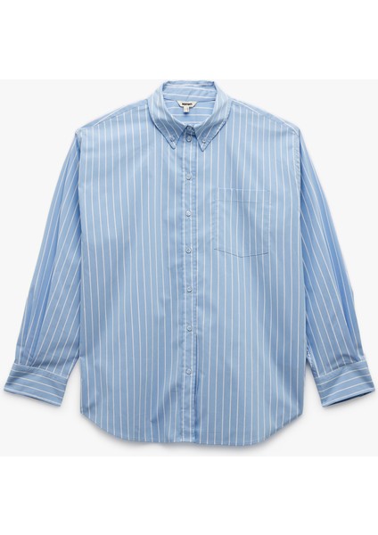 Klasik Yaka Uzun Kollu Oversize Poplin Gömlek indirimleri