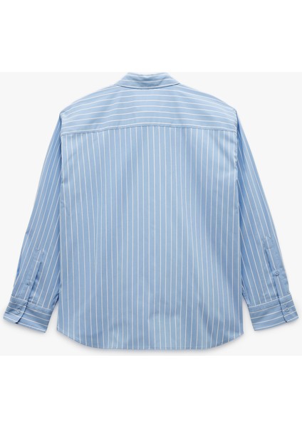 Klasik Yaka Uzun Kollu Oversize Poplin Gömlek