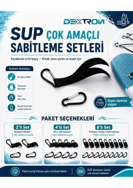 Sup Board Çok Amaçlı Karabinalı Cırtlı Sabitleme Aparatı fırsatları