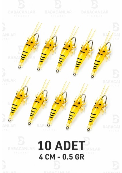 Karides Shrimp Suni Yapay Gerçekçi Balık Yemi - 10 Adet fiyatları