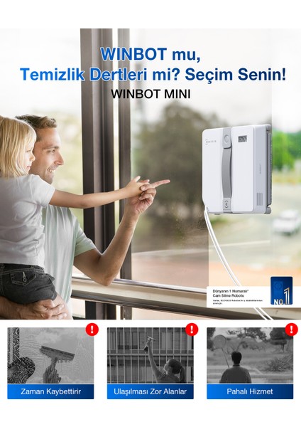 Winbot Mini Cam Silme Robotu ve Cam Silme Solüsyonu fiyatları