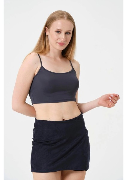 Kadın Kısa Crop Askılı Krop