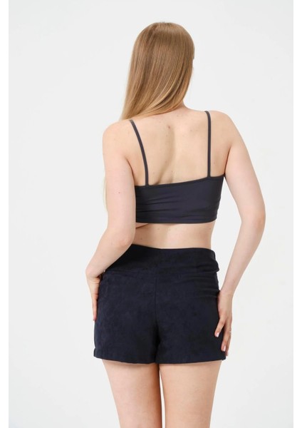 Kadın Kısa Crop Askılı Krop