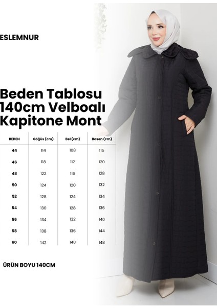 140CM İÇİ VELBOALI KAPİTONE MONT