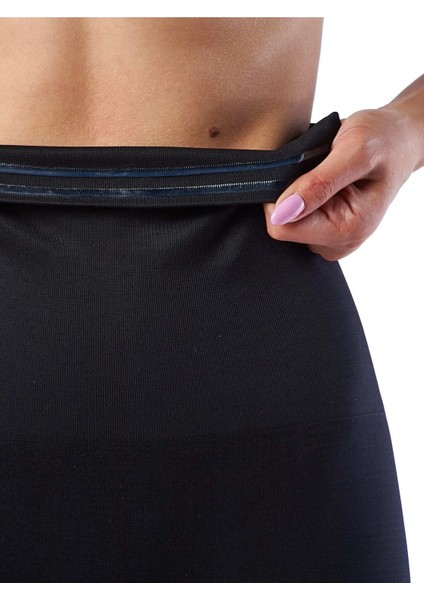 Kadın Yüksek Bel Dikişsiz Tayt - Slim Fit Spor Alt Giyim & Siyah 1450