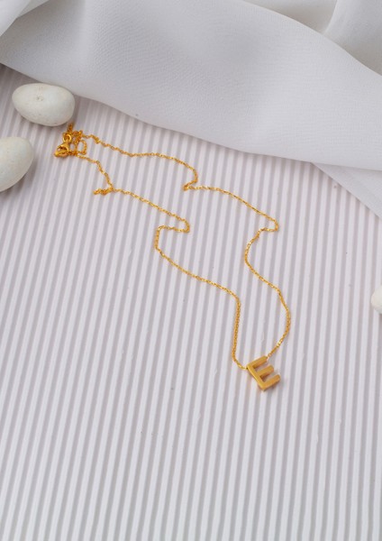 22 Ayar E Harfi Altın Kolye