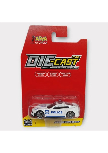 Metal Mini Polis Arabası 8 cm - Polis - 1 - 1 Adet indirimleri