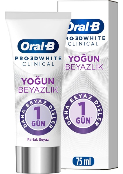 Oral-B Pro 3D White Clinical Yoğun Beyazlık Parlak Beyaz Diş Macunu 75 ml