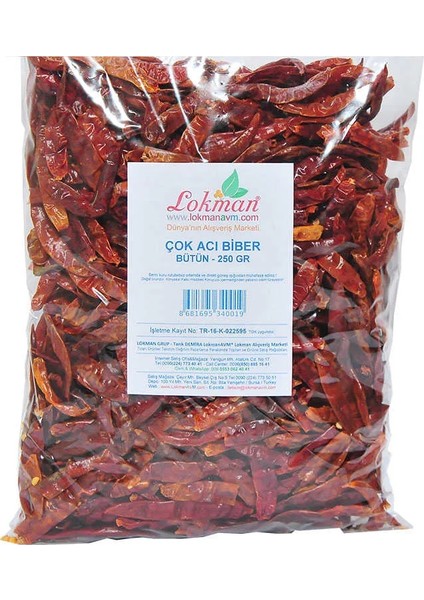 Çok Acı Biber Zehir Acı Bütün Biber 250 gr Paket fiyatları