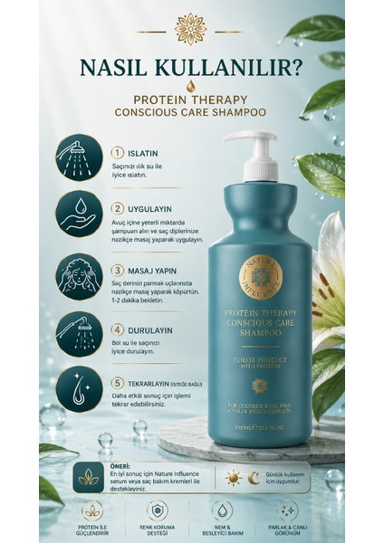 Protein Terapili Boyalı Saçlar Için Şampuan 1000ML indirimleri