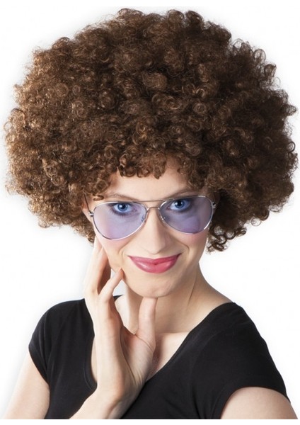 Kahve Renk Kıvırcık Afro Bonus Peruk fiyatları