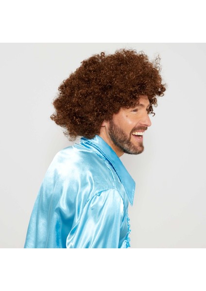 Kahve Renk Kıvırcık Afro Bonus Peruk modelleri