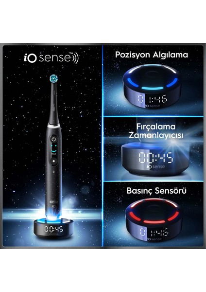 iO 10 Şarjlı Diş Fırçası - Kozmik Siyah modelleri