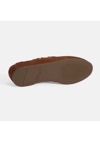 Limited Edition Kadın Taba Bağcık Detaylı Süet Loafer fırsatları