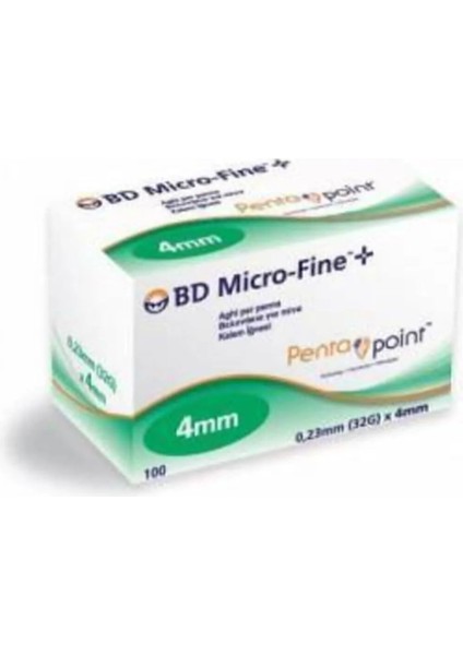 Micro-Fine Plus Kalem Iğnesi 0,23MM (32G) x 4mm 100 Adet