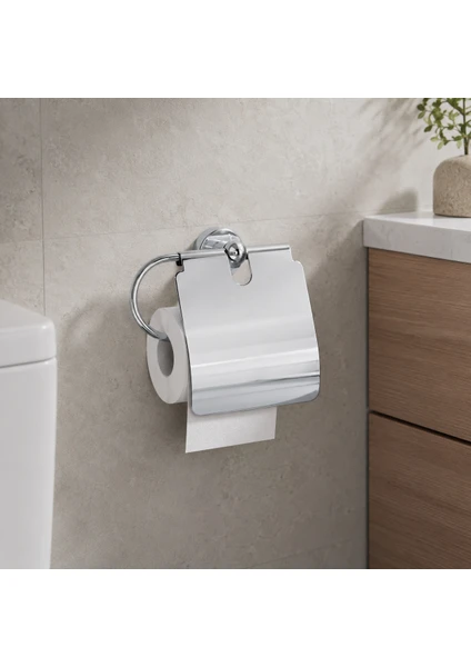 Rich Krom Kapaklı Tuvalet Kağıtlığı Duvara Monte Wc Kağıtlık, görsel 2 / 2