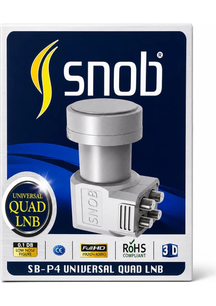 Snob Sb-P4 Universal Quad Lnb 4 Çıkışlı Uydu Lnb 0.1 Db Full Hd, görsel 1 / 1