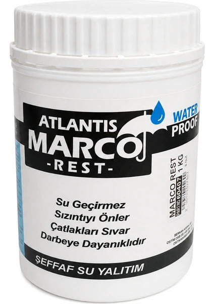 Atlantis Marco Rest Şeffaf Su Yalıtım Malzemesi 1 kg Su Sızıntı Önleyici Izolasyon, görsel 1 / 2