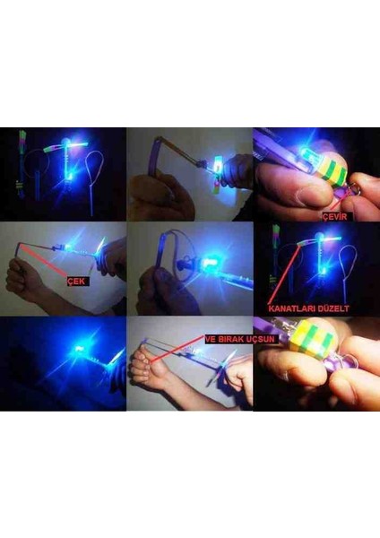 Led Işıklı Sapan Eğlenceli Oyun Seti Geceleri Görsel Şölen İçin 2 Parça modelleri