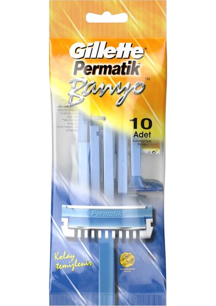 Permatik 10 Adet Banyo Kullan At Tıraş Bıçağı Ergonomik Tasarımlı Hassas Cilt Dostu fiyatları
