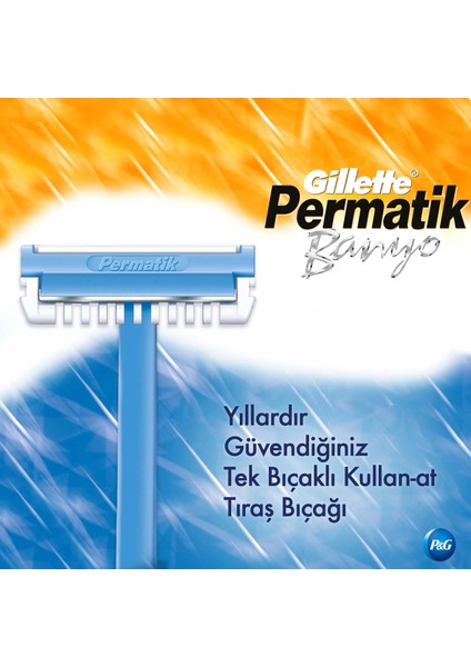 Permatik 10 Adet Banyo Kullan At Tıraş Bıçağı Ergonomik Tasarımlı Hassas Cilt Dostu fırsatları