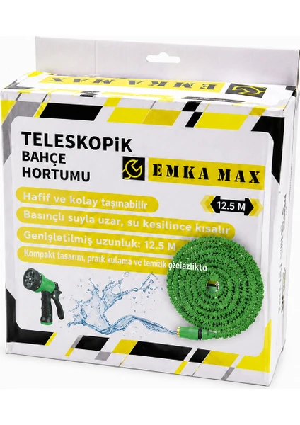 Emka Mka Max Teleskopik Bahçe Hortumu Tabancalı Set 12.5 M / 25 M Seçenekli, görsel 1 / 2