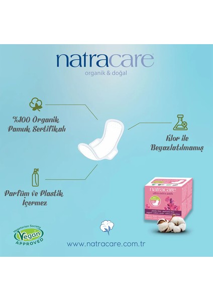 Ultra Ekstra Kanatlı Hijyenik Ped Regular 12'li Organik Pamuk ile Doğa Dostu