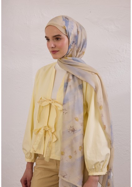 Soft Daisy Desen Rami Şal Bej fiyatları