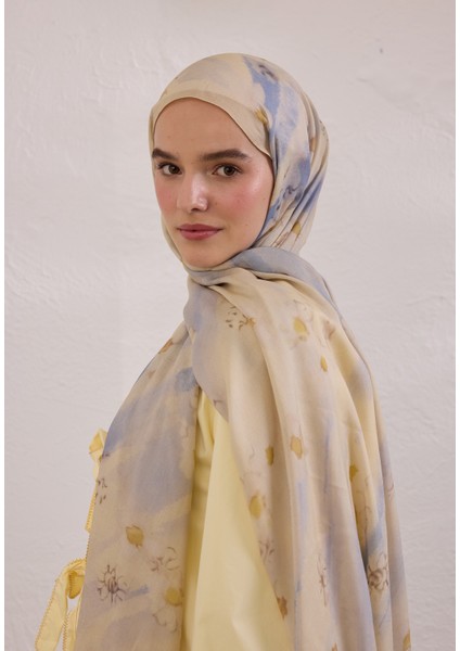 Soft Daisy Desen Rami Şal Bej modelleri