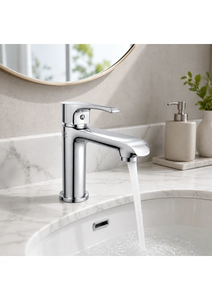 Ilhan Lotus Krom Lavabo Bataryası, Tek Kollu Modern Banyo Musluğu, görsel 5 / 6