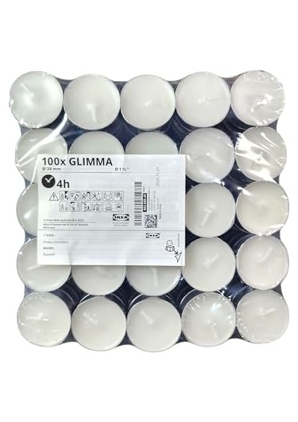 100 Tealight Mum Kokusuz Ev Tatil Parti Dekoru Glımma fiyatları
