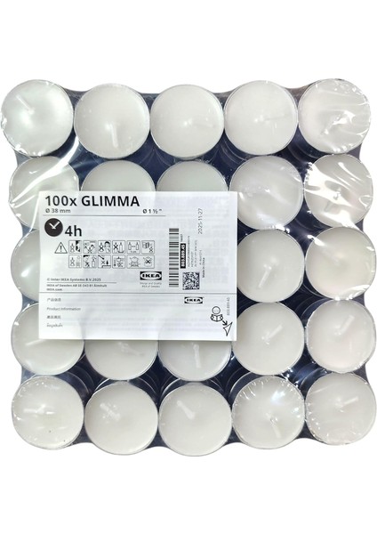 100 Tealight Mum Kokusuz Ev Tatil Parti Dekoru Glımma modelleri