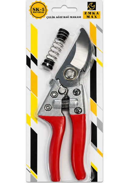 Emka Max Sk-5 Çelik Ağız Bağ Makası Yedek Yaylı Bahçe Budama Makası, görsel 1 / 1