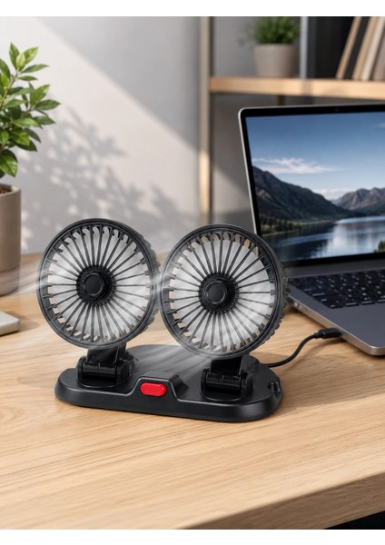Çift Başlıklı Araç Içi USB Vantilatör Soğutucu Fan indirimleri
