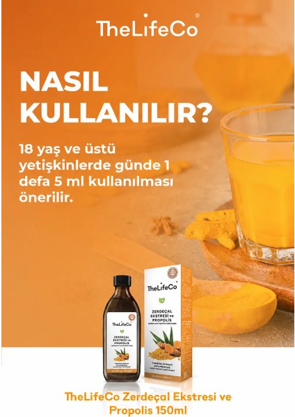 Zerdeçal (Kurkumin) Sıvı Ekstraktı & Propolis – 150 ML modelleri