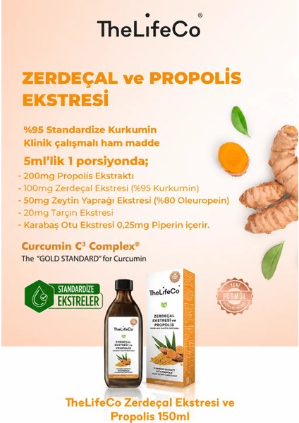 Zerdeçal (Kurkumin) Sıvı Ekstraktı & Propolis – 150 ML fiyatları