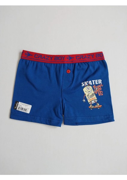 Erkek Çocuk Elastan Baskılı Boxer 6'lı Paket