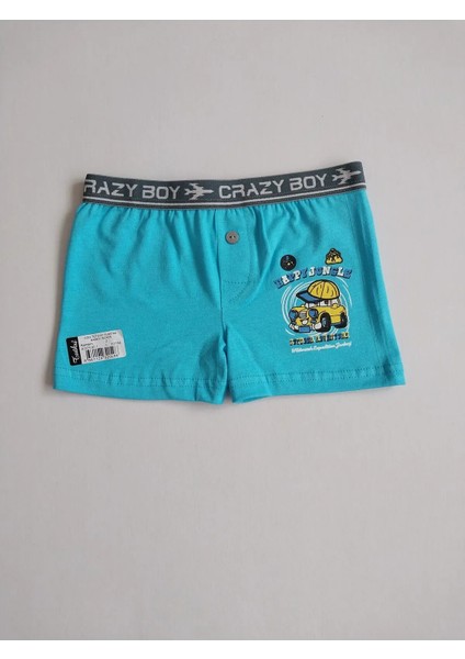 Erkek Çocuk Elastan Baskılı Boxer 6'lı Paket