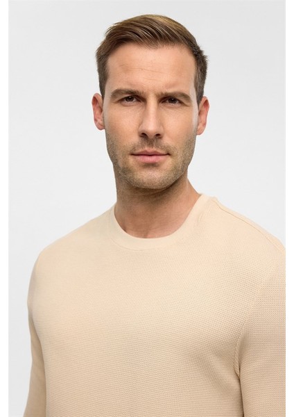 Bej Regular Bisiklet Yaka Sweatshirt fırsatları