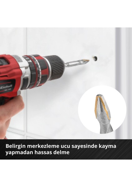 Orijinal Einhell XS-CASE 4 Parça Karbür Fayans Matkap Ucu Seti (Takım Çeliğinden Üretilmiştir, Özel Taşlanmış Karbür Plaka, Merkezleme Ucu, E 6.3 Sap, Saklama Kutusu Dahil) - 49051404