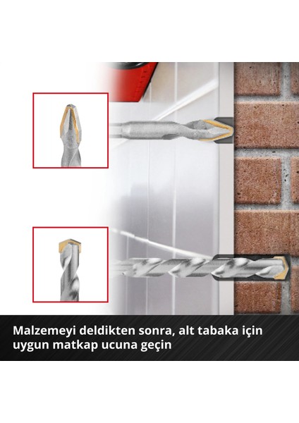 Orijinal Einhell XS-CASE 4 Parça Karbür Fayans Matkap Ucu Seti (Takım Çeliğinden Üretilmiştir, Özel Taşlanmış Karbür Plaka, Merkezleme Ucu, E 6.3 Sap, Saklama Kutusu Dahil) - 49051404