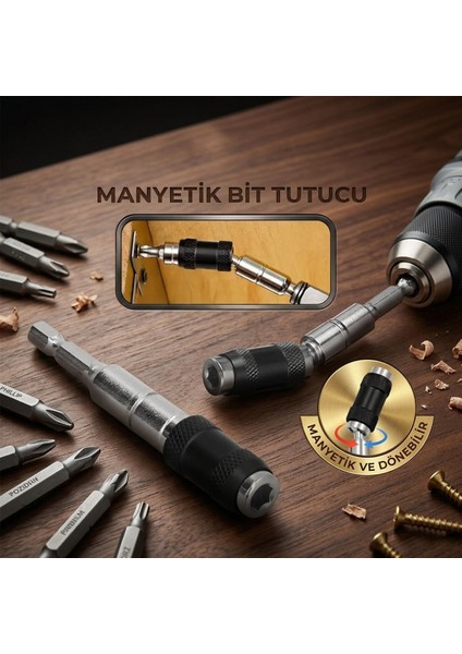 MAFSALLI MANYETİK BİTS TUTUCU 1/4 DÖNER BAŞLIK = 0-20° (5690) fiyatları