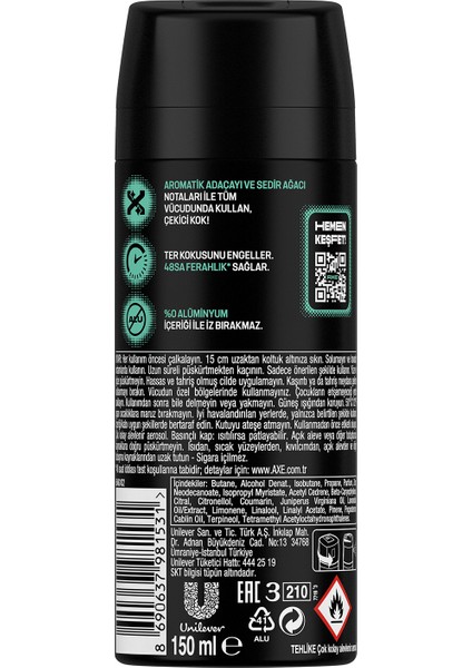 Apollo Erkek Deodorant & Bodyspray 48 Saat Ferahlık 150 ml