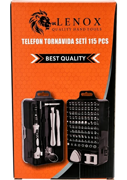 Lenox 115 Parça Telefon Tornavida Seti Hassas Tamir Elektronik El Aleti Seti, görsel 1 / 1